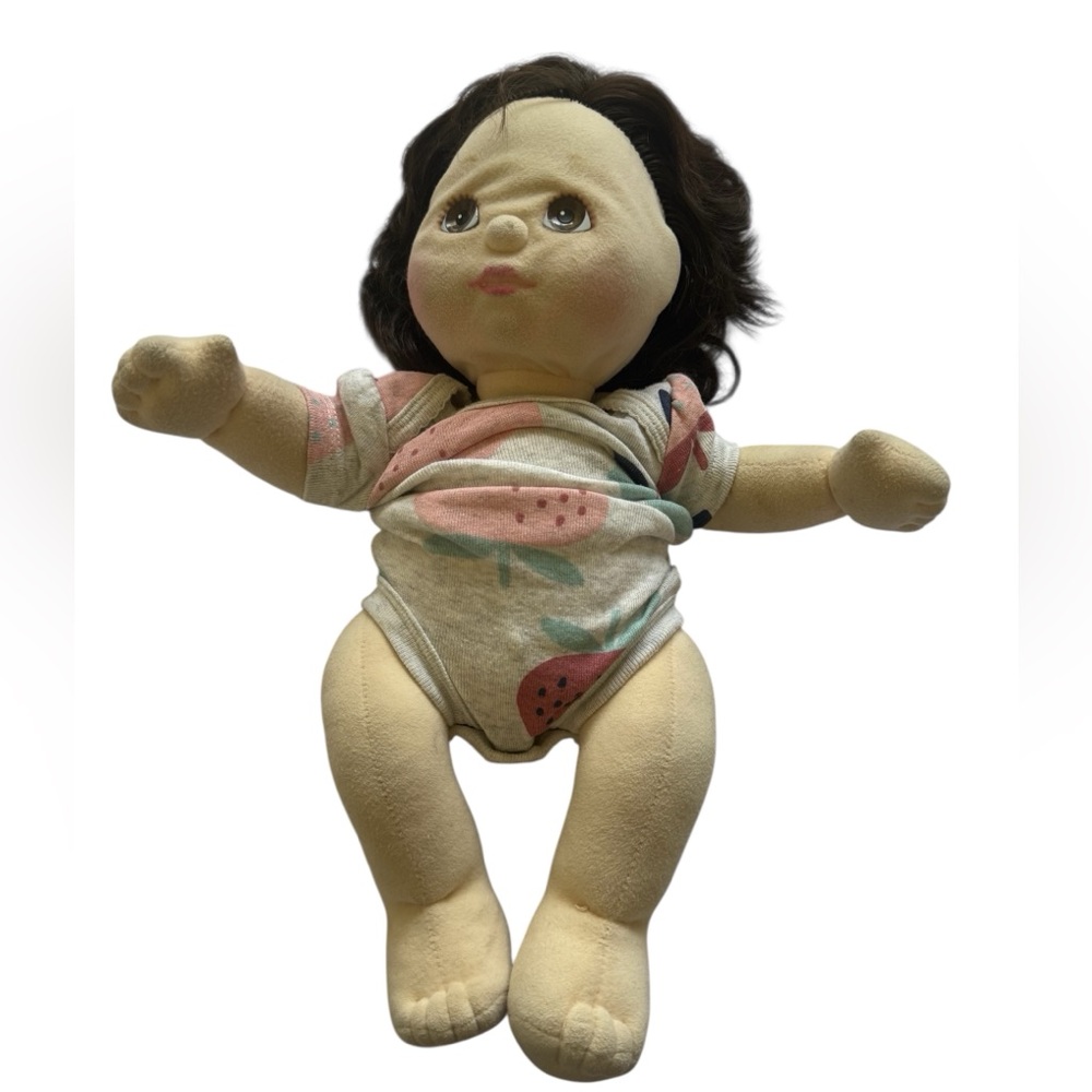 Vintage 1985 Mattel My Child Baby Doll Short Curly Dark Hair Brown Eyes